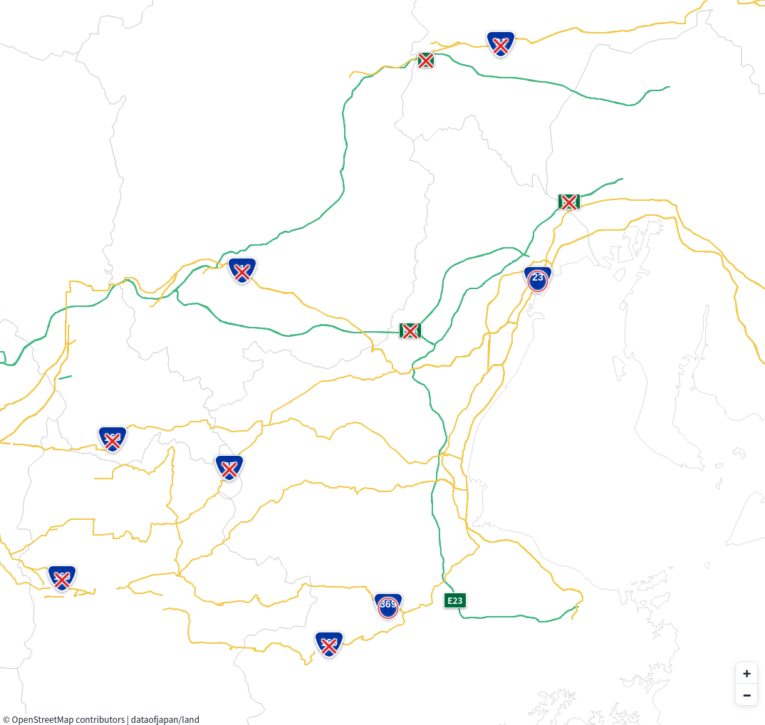 今回の話で関係する道路の状況地図